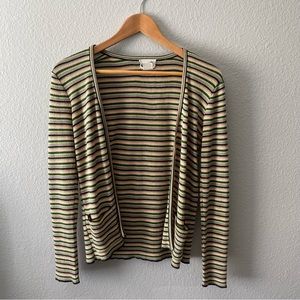 Rare Vintage Genesis Striped Cardigan Sweater Small